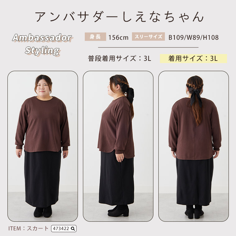 大きいサイズ スゴッ! 裏技 さらっと 裾ラウンド ポンチプ ルオーバー